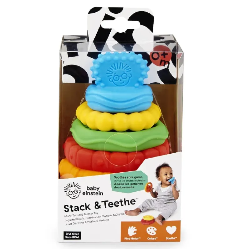 Baby Einstein Stack & Teethe multi - tekstur legesæt med bideringe