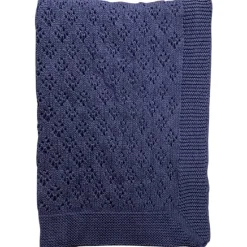 Baby plaid - bomuld strikket Imp. 81A - mellemblå