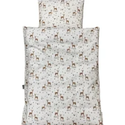 Baby sengelinned - dess. 1253 koral farvet bambi og blomster