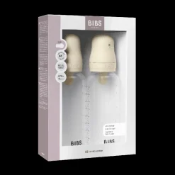 BIBS Baby Flaske Rund Latex 2 pack 270 ml Medium Flow Ivory