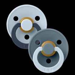 BIBS Studio Colour 2 PACK Fusion Latex Size 1 Baby Blue Petrol mix