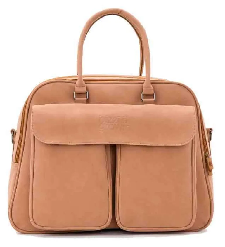 Bizzi Growin POD® Pusletaske og rejseseng - Vegan Leather - Porcini