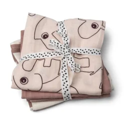 Burp cloth 3 - pack - GOTS - Deer friends Powder