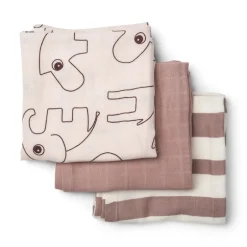 Burp cloth 3 - pack - GOTS - Deer friends Powder