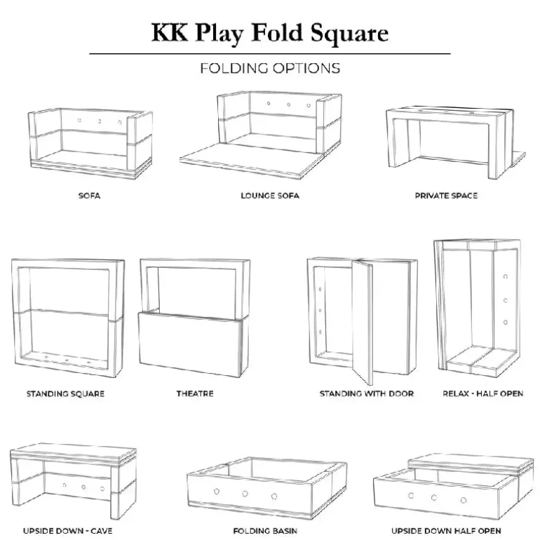 by KlipKlap Play Fold - Square - Flere Farver