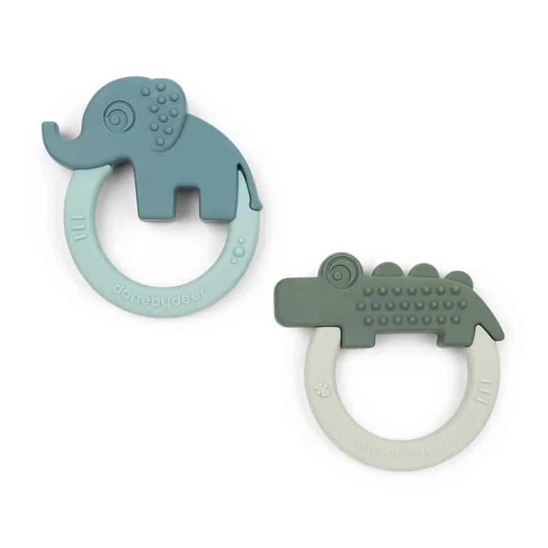 Done by Deer Biderangle 2 stk Deer friends Grøn/Blå