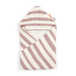 Done by Deer håndklæde m/ hætte GOTS Stripes Pudder