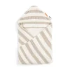 Done by Deer håndklæde m/ hætte GOTS Stripes Sand