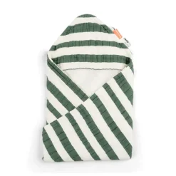 Done by Deer håndklæde m/ hætte GOTS Stripes Grøn