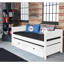 Enkeltseng Luna med skuffer og udtræksseng