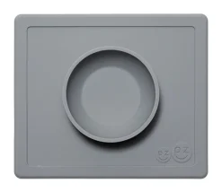 Ezpz dækkeserviet og skål i ét - Happy Bowl - Grå