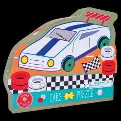 Floss & Rock - Puslespil m. formet motiv & æske 40 brikker - Cars "Racing Car"