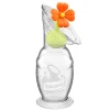 Haakaa Brystpumpe 100ml med blomsterstopper (Orange)