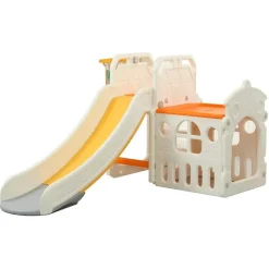 Kids Zone aktivitets rutsjebane med basket og en hule