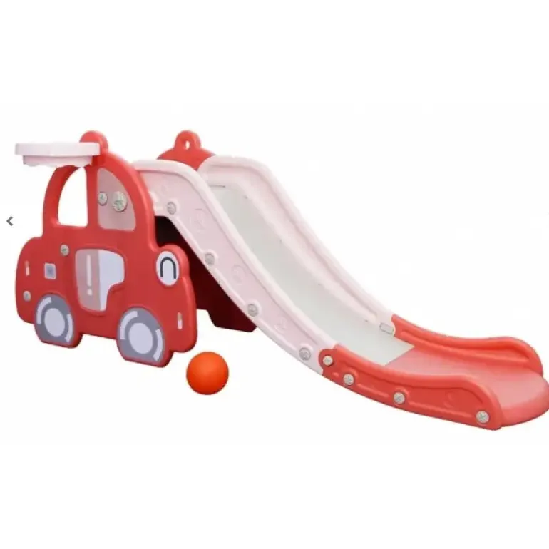 Kids Zone bil Pink med rutsjebane og basket