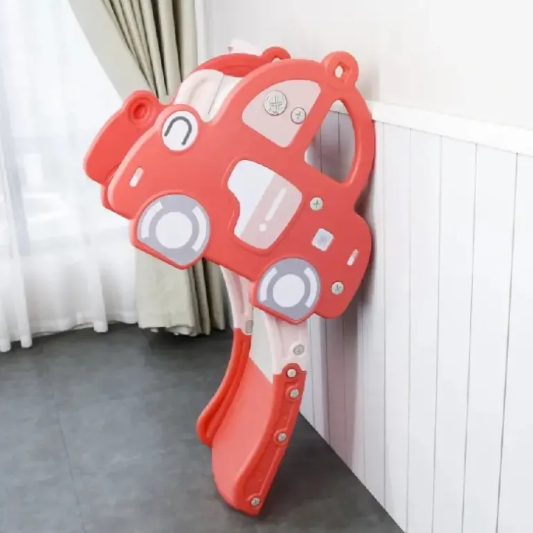 Kids Zone bil Pink med rutsjebane og basket