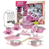 Magni køkkensæt i metal 26 dele lyserød