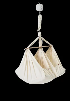 Membantu Basic tvillinge slyngevugge økologisk bomuld - beige