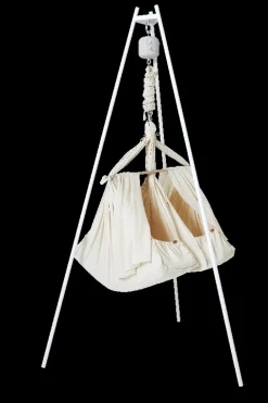 Membantu Basic tvillinge slyngevugge økologisk bomuld - beige