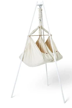 Membantu Basic tvillinge slyngevugge økologisk bomuld - beige