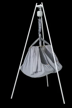 Membantu Premium tvillinge slyngevugge økologisk bomuld - grå