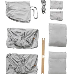 Membantu Premium tvillinge slyngevugge økologisk bomuld - grå