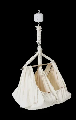 Membantu Premium tvillinge slyngevugge økologisk bomuld - beige