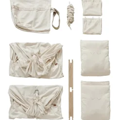 Membantu Premium tvillinge slyngevugge økologisk bomuld - beige