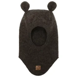 Mikk-Line Uldhue m. Ører - Dark Brown Melange