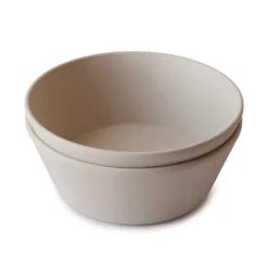Mushie Dinner Bowl - round - vanilla