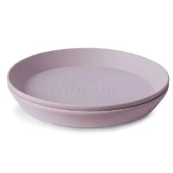 Mushie Dinner Plate round - soft lilac (set of 2 pcs)