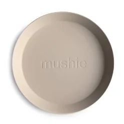 Mushie Dinner Plate round - vanilla (set of 2 pcs)