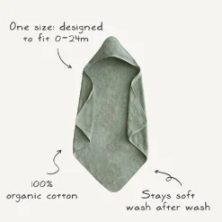 Mushie Hooded Towel Fog