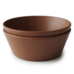 Mushie Skål Round Caramel 2 pcs
