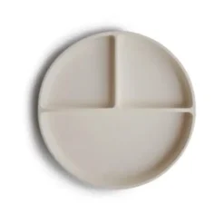 Mushie Skridsikker Silikone Tallerken Tredelt Ivory