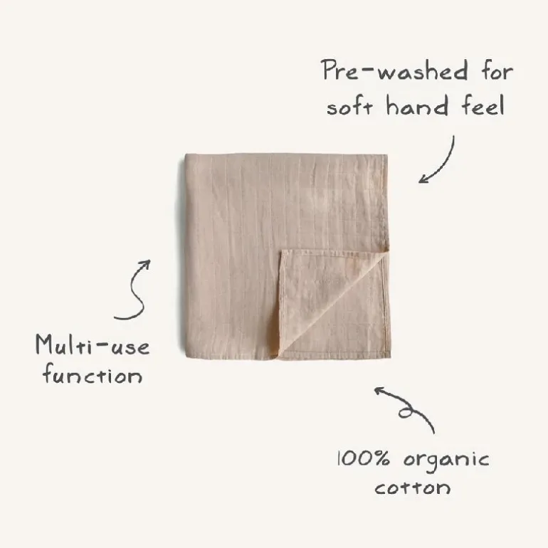 Mushie Swaddle Cognac