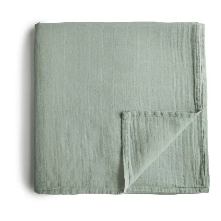 Mushie Swaddle Sage