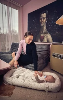 Najell Sovepose - Dot White/6-18 måneder