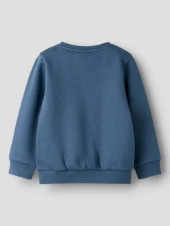 Name It Langærmede sweat trøje med små figur tegning, str. 92-116 - Blå