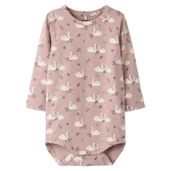 Name It Langærmet body med svane print, str. 56-92