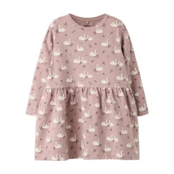 Name It Langærmet kjole med svane print, str. 92-116
