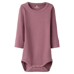 Name It Langærmet rib body. str. 56-92 - Mørk Rosa