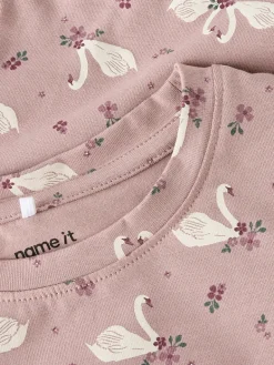 Name It Langærmet top med svane print, str. 92-116