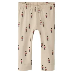Name It Leggings med mange små figur print, str. 56-92 - Beige
