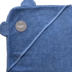 NM badeslag mellmeblå ensfarvet m/ ører 75x75 cm.