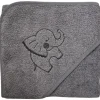 NM Badeslag mørkegrå m/elefant 80x80 cm