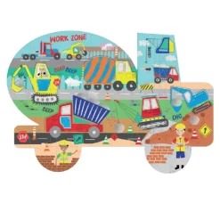 Puslespil m. formet motiv & æske 40 brikker - Constrcution