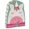 Puslespil m. formet motiv & æske 12 brikker - Rainbow Unicorn
