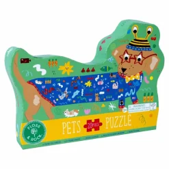 Puslespil m. formet motiv & æske 20 brikker - Pets