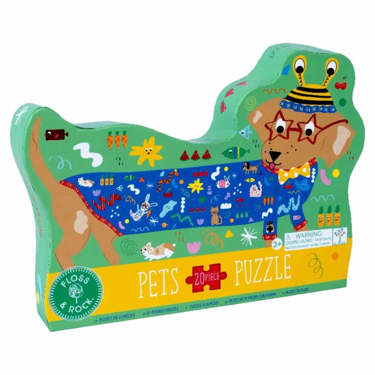 Puslespil m. formet motiv & æske 20 brikker - Pets